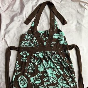 VINTAGE Y2K HALTER NECK DRESS 🤎